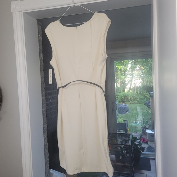Shelby & Palmer Cream Midi Dress with Black Belt - Picture 5 of 8